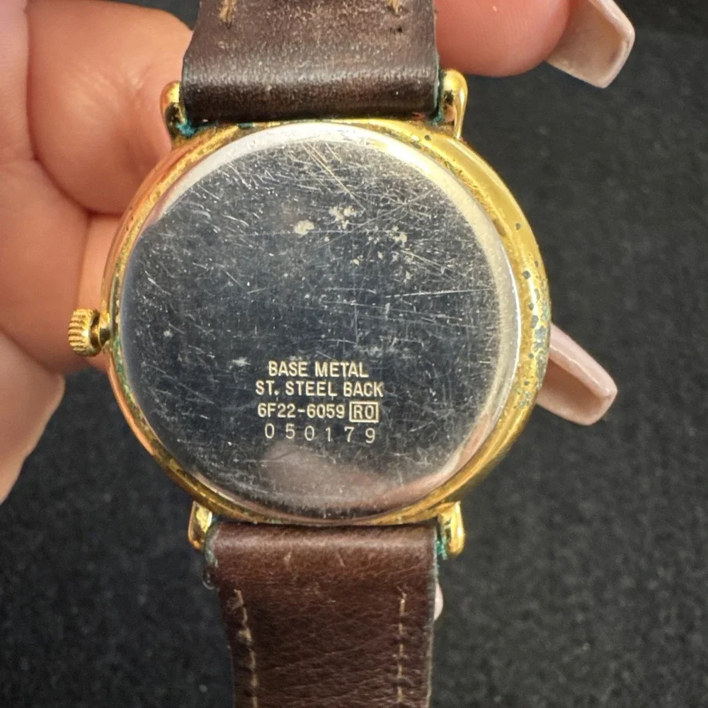Vintage Seiko 6F22-6059 Gold tone Moon Phase Men's Dress Watch Rare